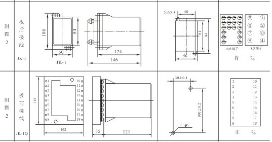 JZB-16B外形及安裝開孔尺寸