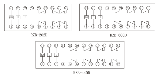  RZB-D導軌式防跳繼電器 內(nèi)部接線圖