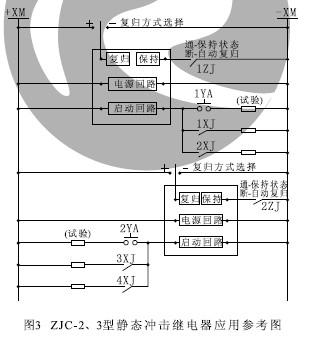 ZJC-2、ZJC-3型靜態(tài)沖擊繼電器應(yīng)用參考圖