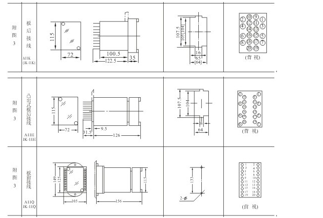 HJS(ZSJ)-30外形尺寸及安裝開孔尺寸