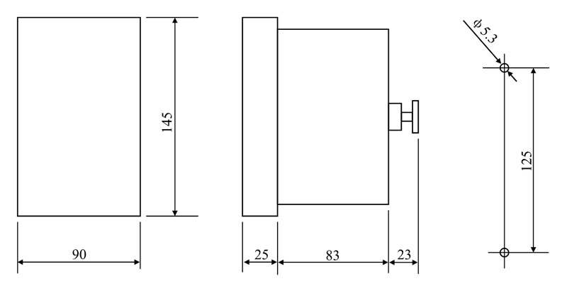 DZ-412外形及開(kāi)孔尺寸圖