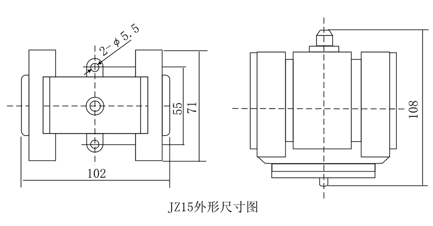 JZ15-44外形及開孔尺寸圖