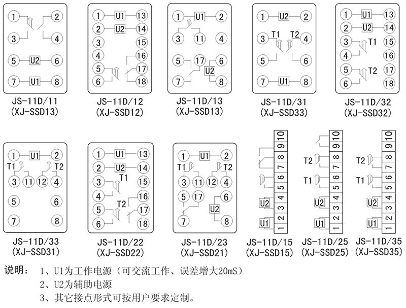 JS-11D/11內(nèi)部接線圖