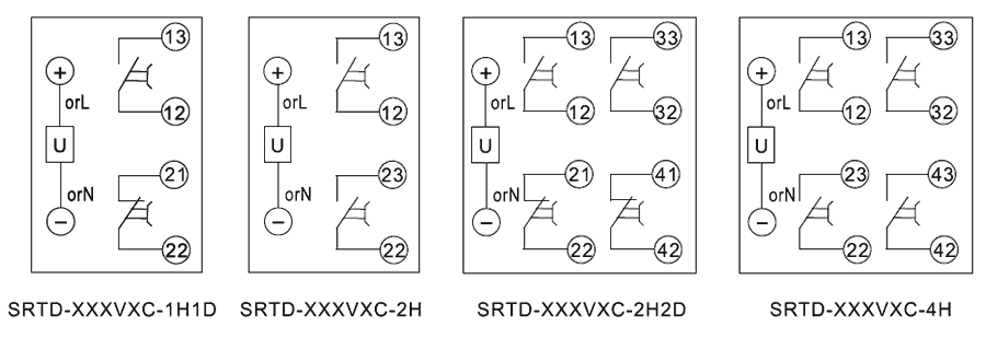 SRTD-220VAC-2H2D內(nèi)部接線圖