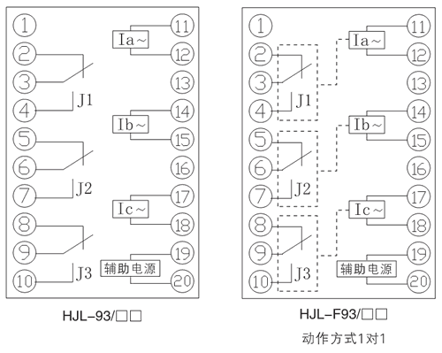 HJL-F93/B內(nèi)部接線圖