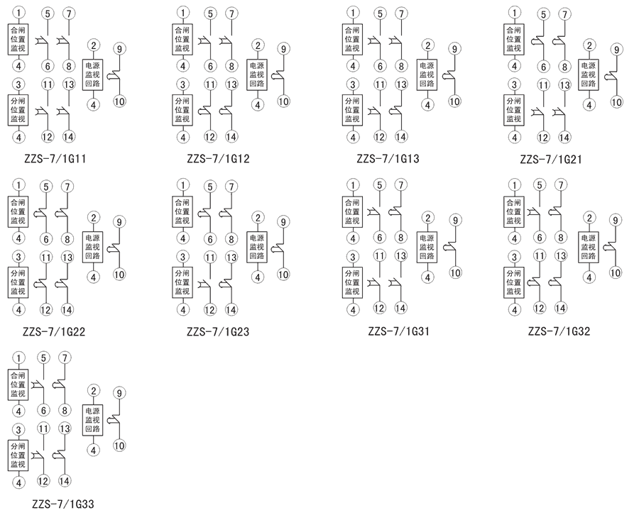 ZZS-7/1G12內(nèi)部接線圖