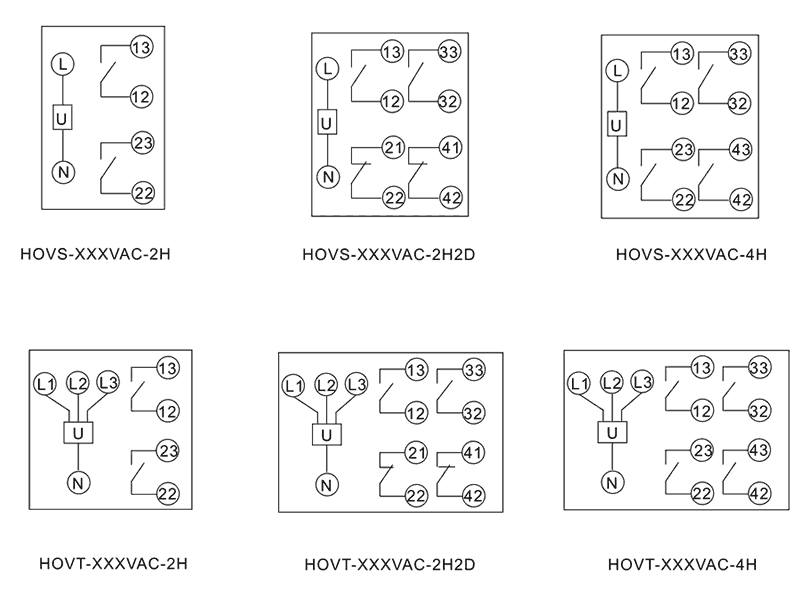 HOVS-100VAC-2H內(nèi)部接線圖